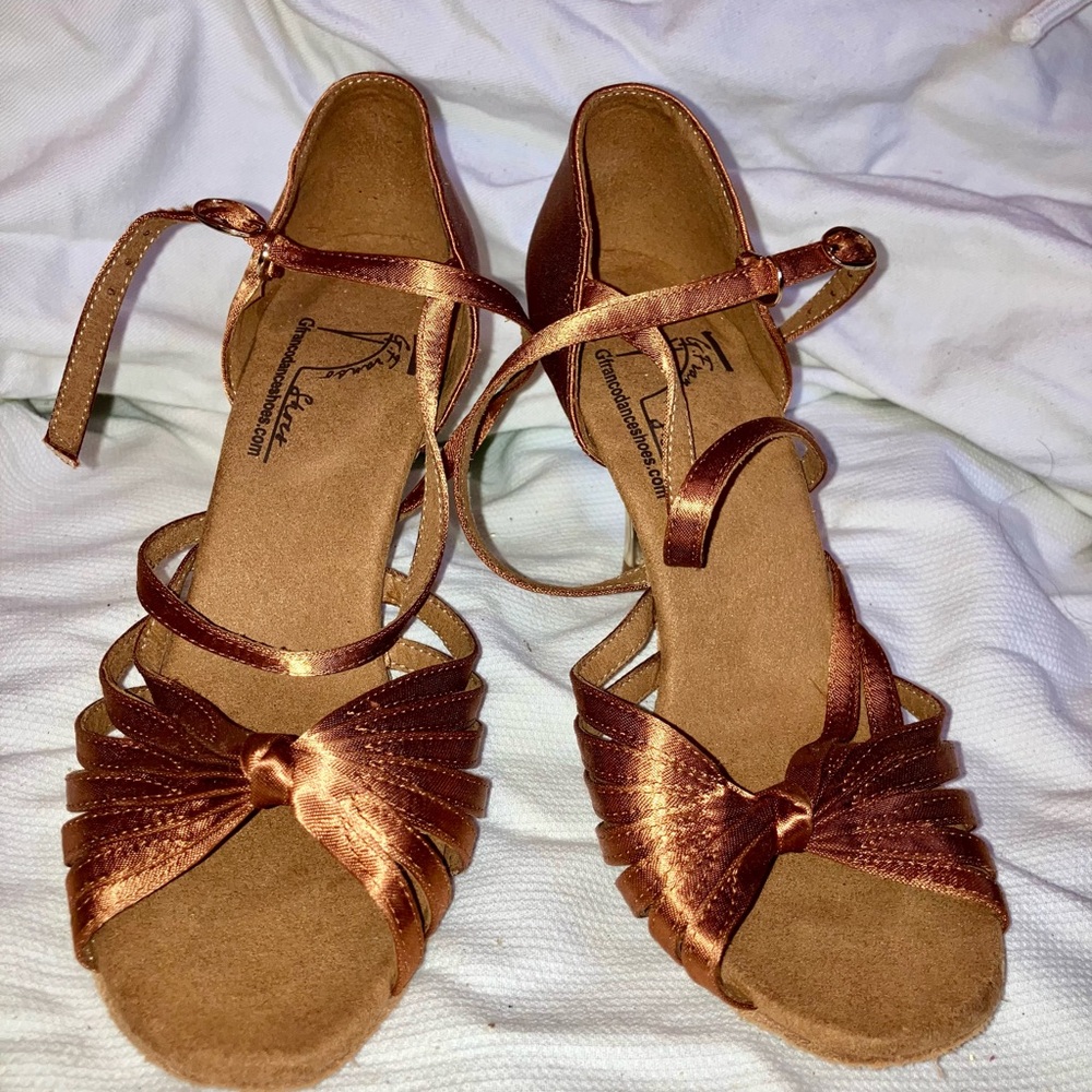 GFranco Beige Dance Sandals 3” Heel – Size 7.5 – New, Never Worn